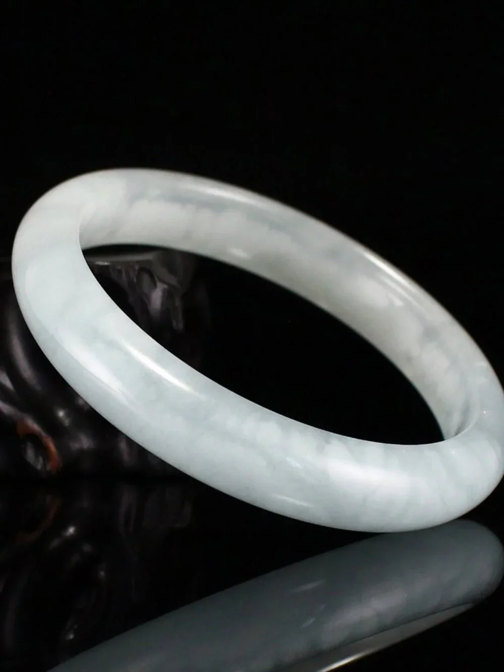 Natural Aquamarine Bangle Bracelet 38.66g 57mm ID Sky Blue White Cloud Certified